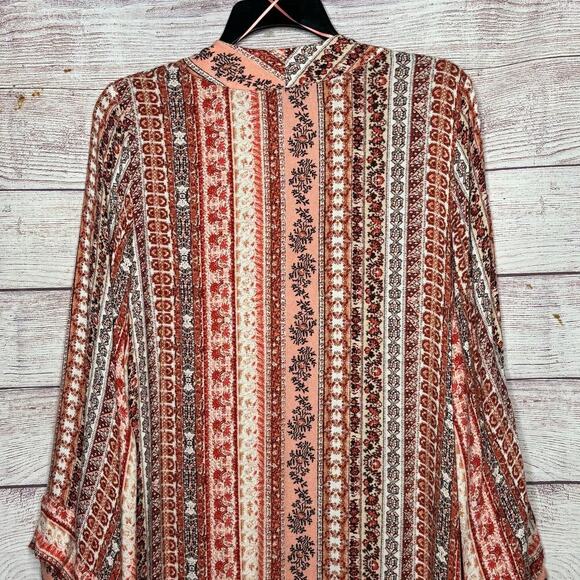 Miss Me Long Vintage Style Pattern Duster Maxi Boho Kimono Size Medium - Picture 6 of 11